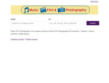 Tablet Screenshot of musicfilmphotography.co.uk